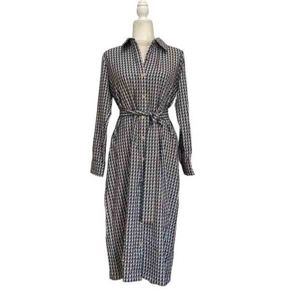 Alexia Admor Shirt Dress NWT Geometric Alexia Admor Shirt Dress Patterned Print - Picture 2 of 15